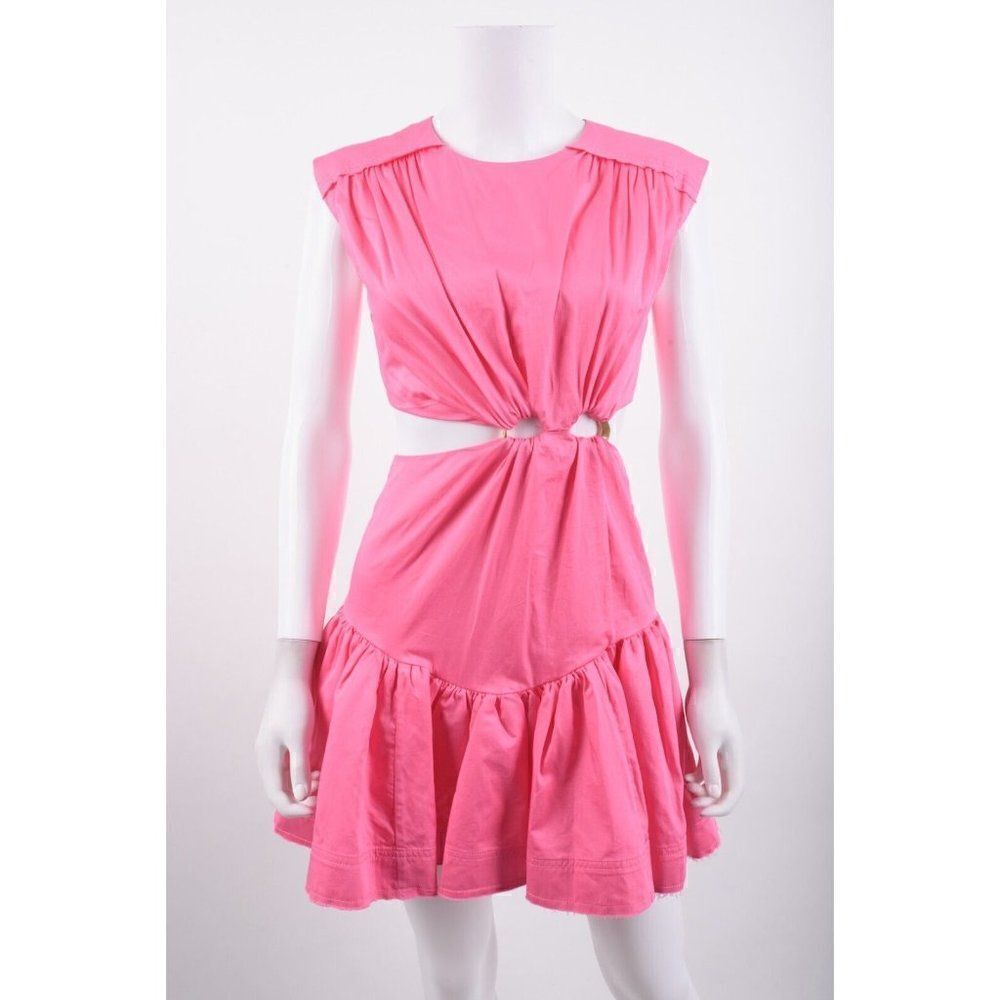 Aje Womens Solstice Cut-Out Mini Ring Dress sleeveless AU 4 US 0 Pink NWT